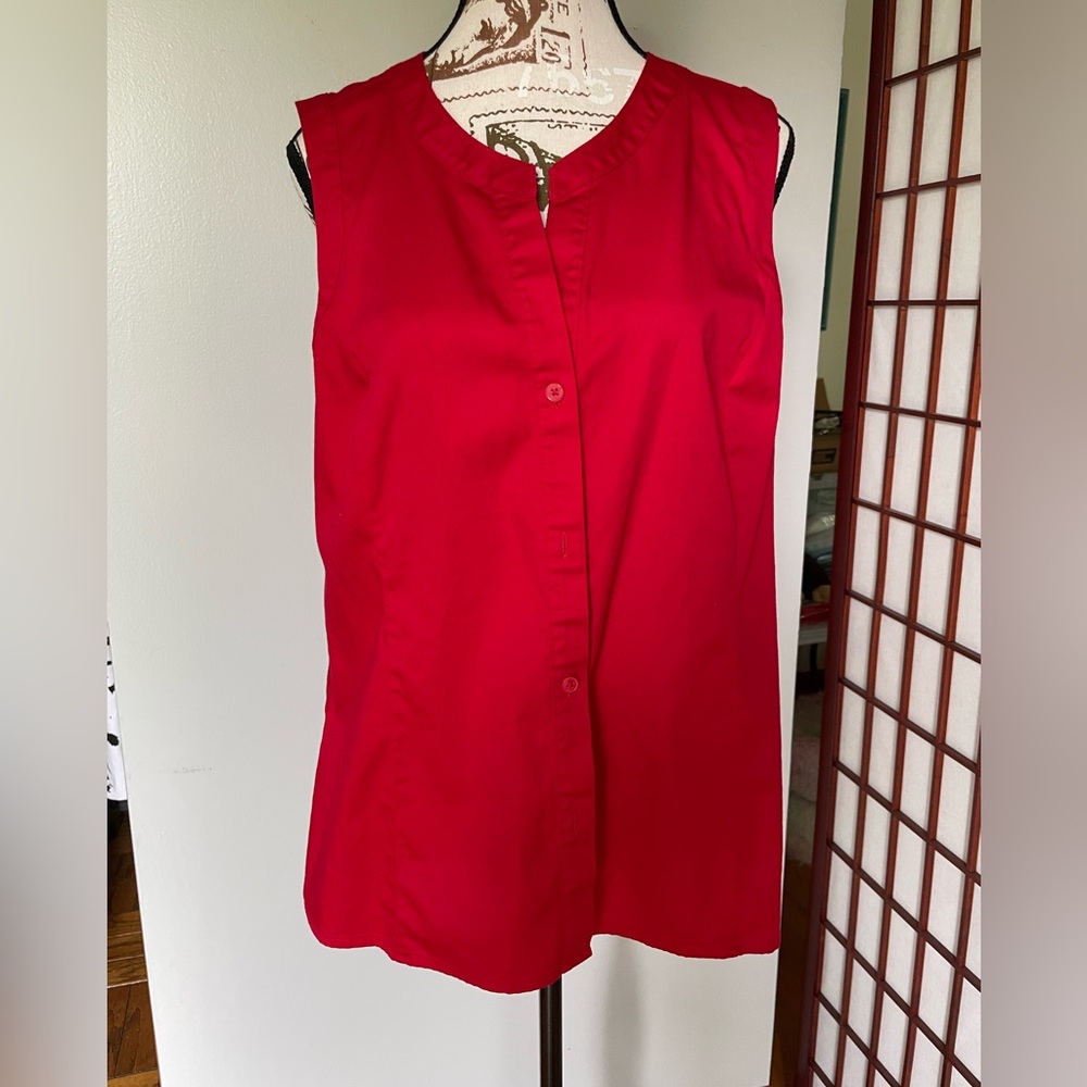 212 Collection Sleeveless Red Women's Blouse, Size L